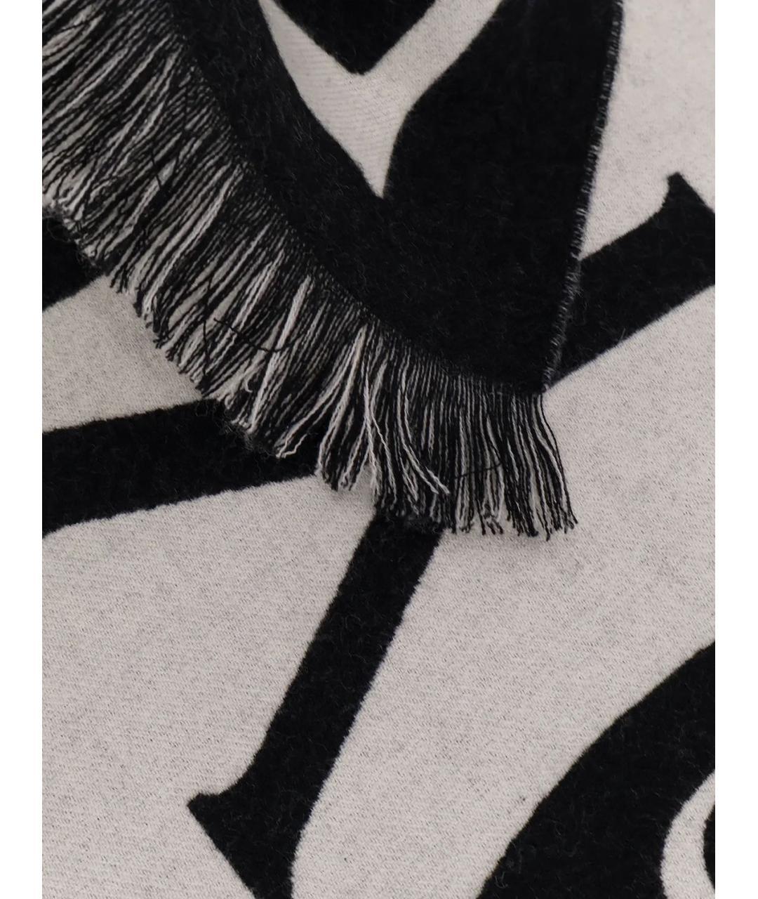 BURBERRY Черный шерстяной шарф, фото 3