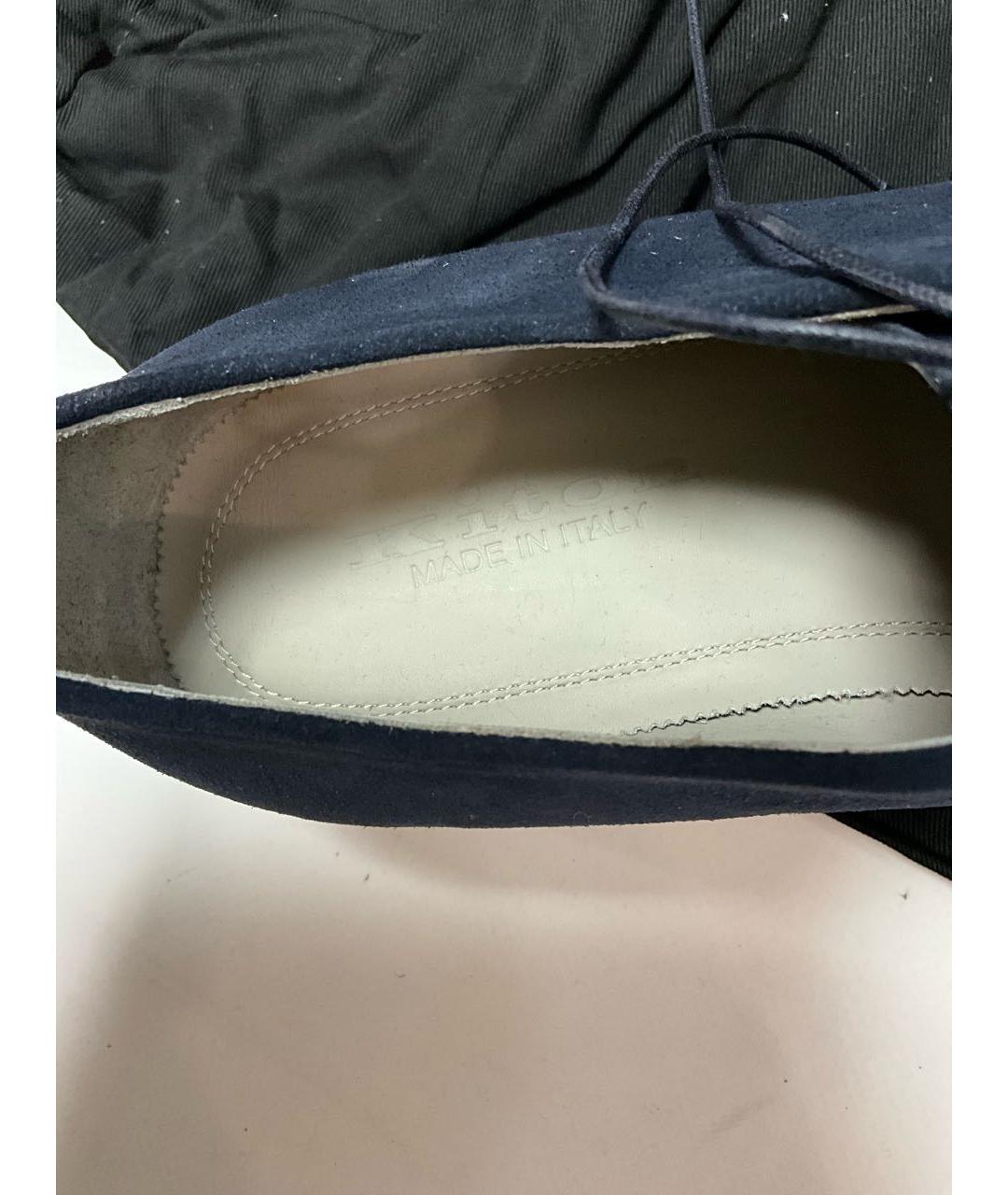 KITON Синие замшевые туфли, фото 4