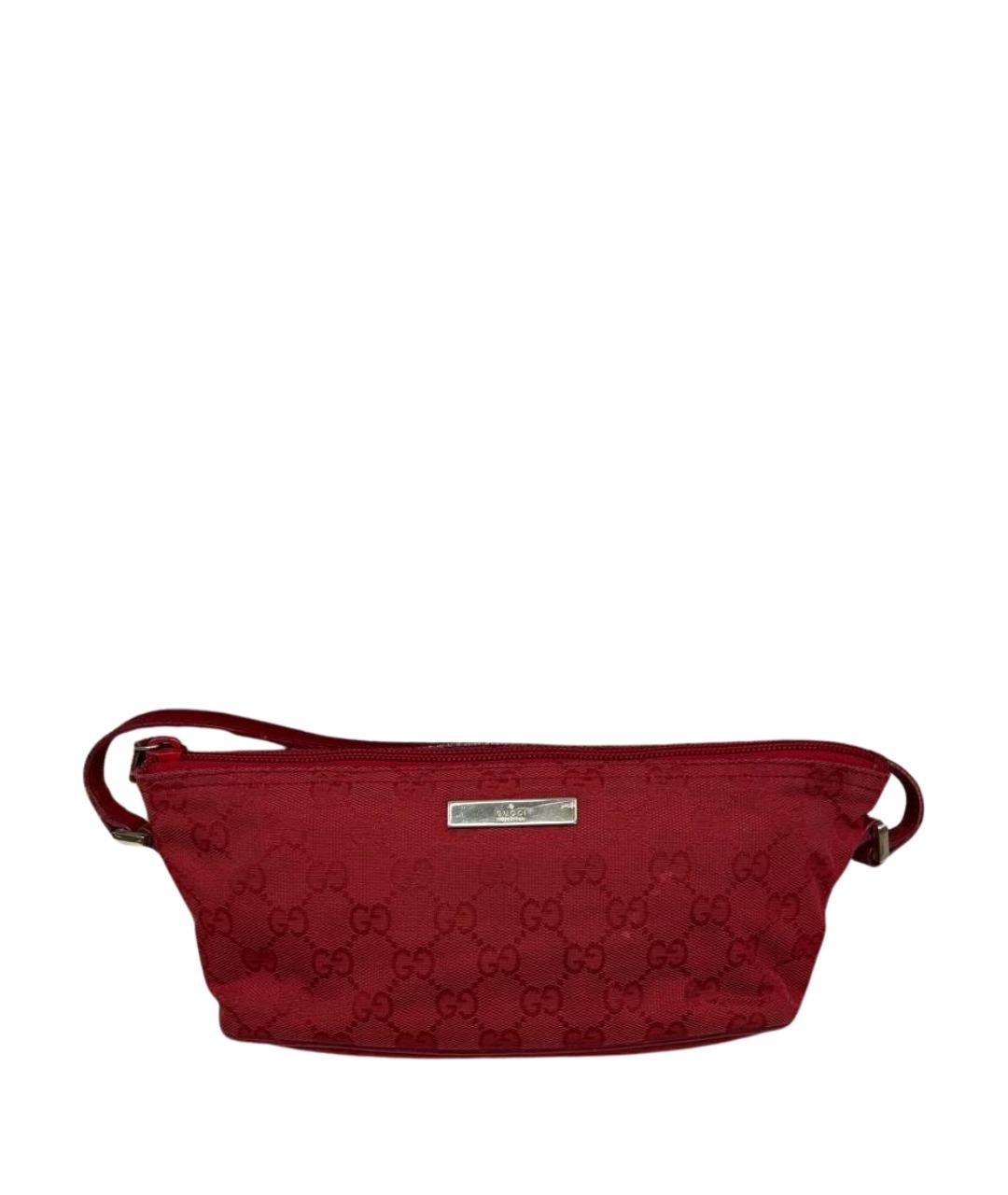 GUCCI Красная тканевая сумка с короткими ручками, фото 1