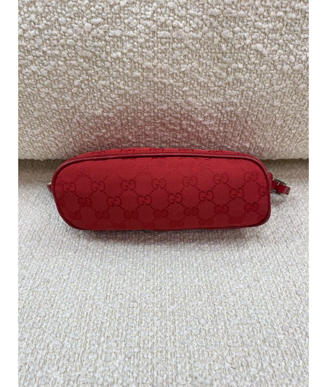 GUCCI Красная тканевая сумка с короткими ручками, фото 7