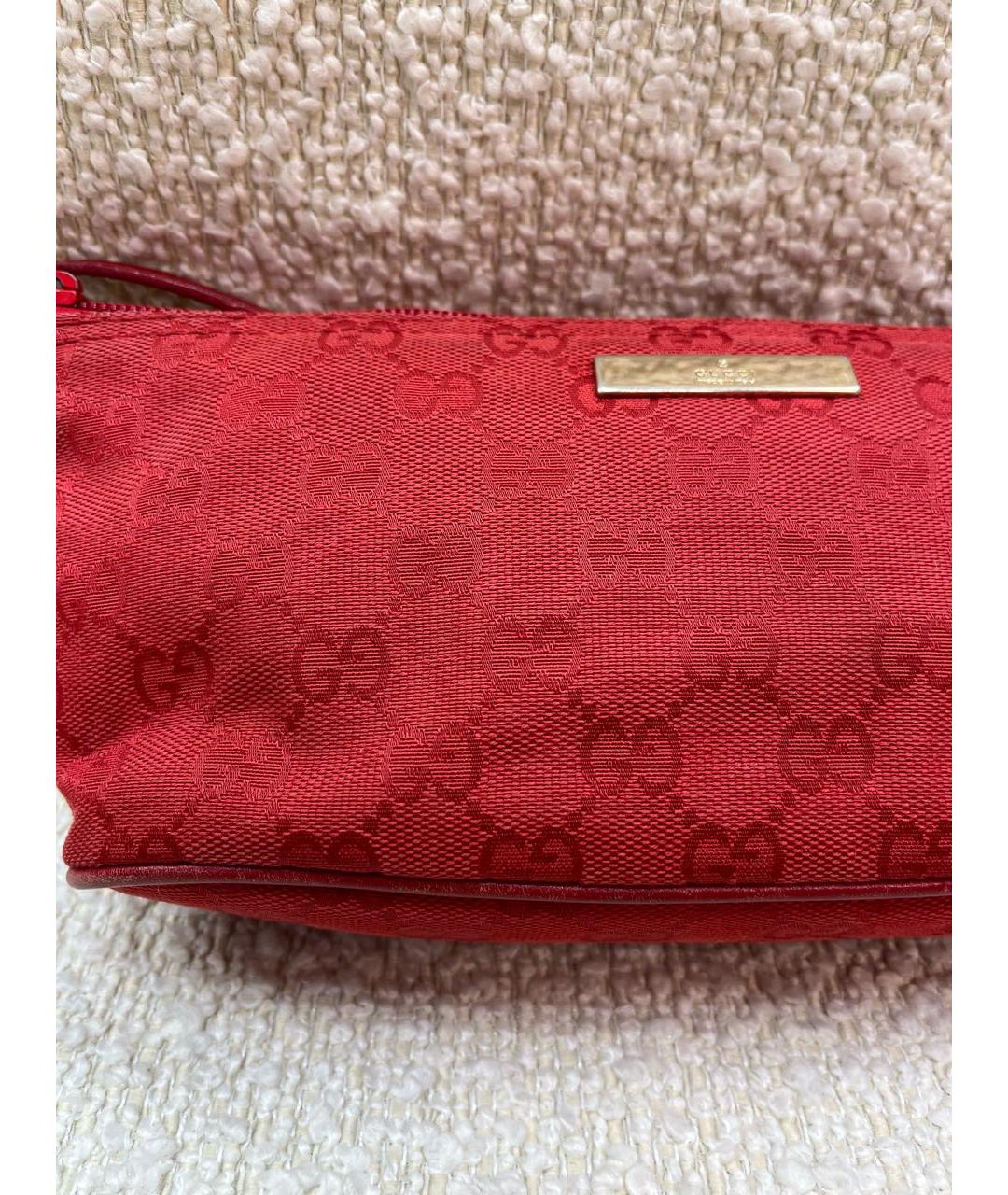 GUCCI Красная тканевая сумка с короткими ручками, фото 6