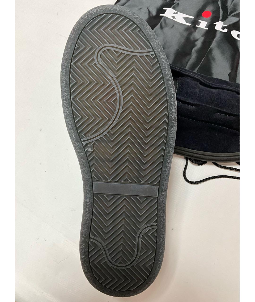 KITON Синие замшевые низкие кроссовки / кеды, фото 7