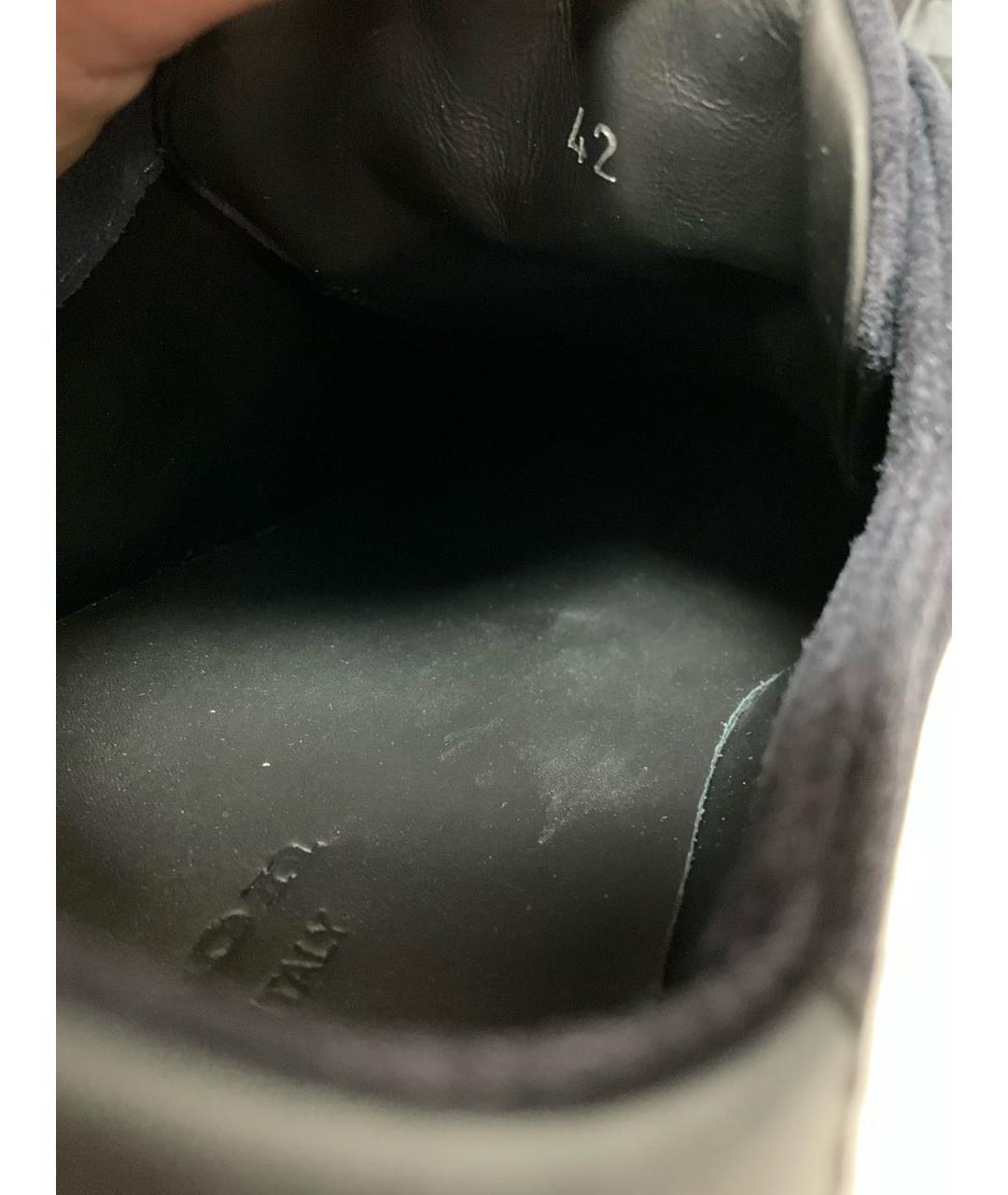 KITON Синие замшевые низкие кроссовки / кеды, фото 5