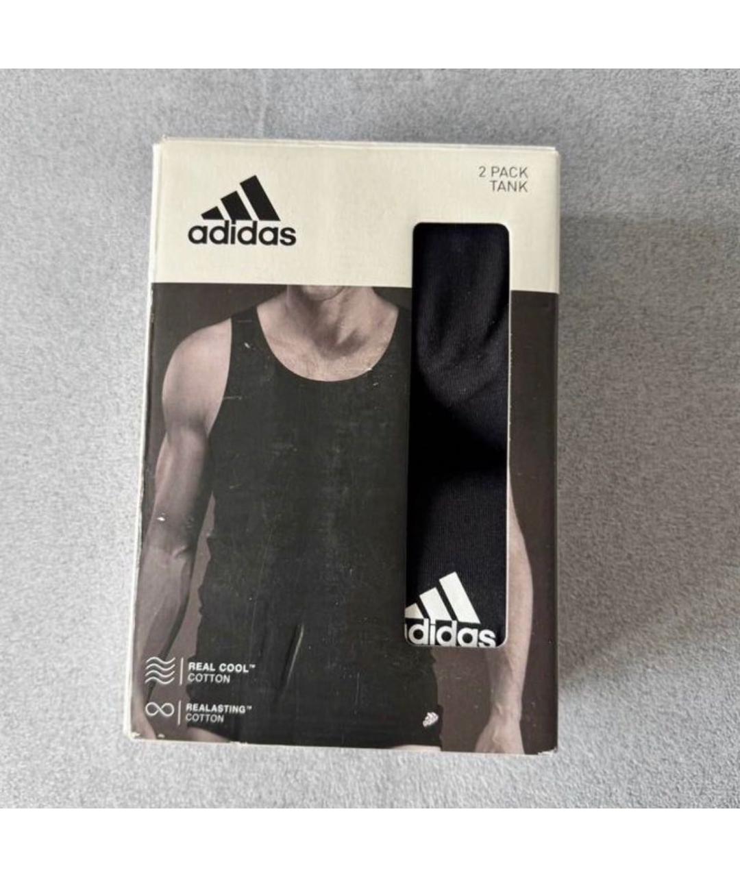 ADIDAS Черная хлопковая майка, фото 4