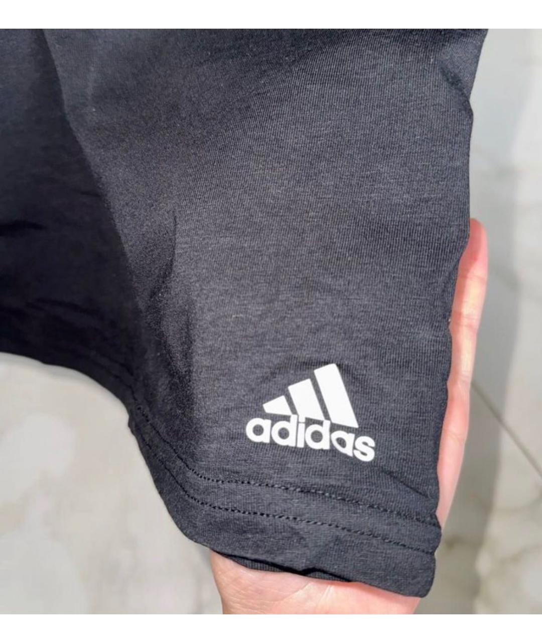 ADIDAS Черная хлопковая майка, фото 3