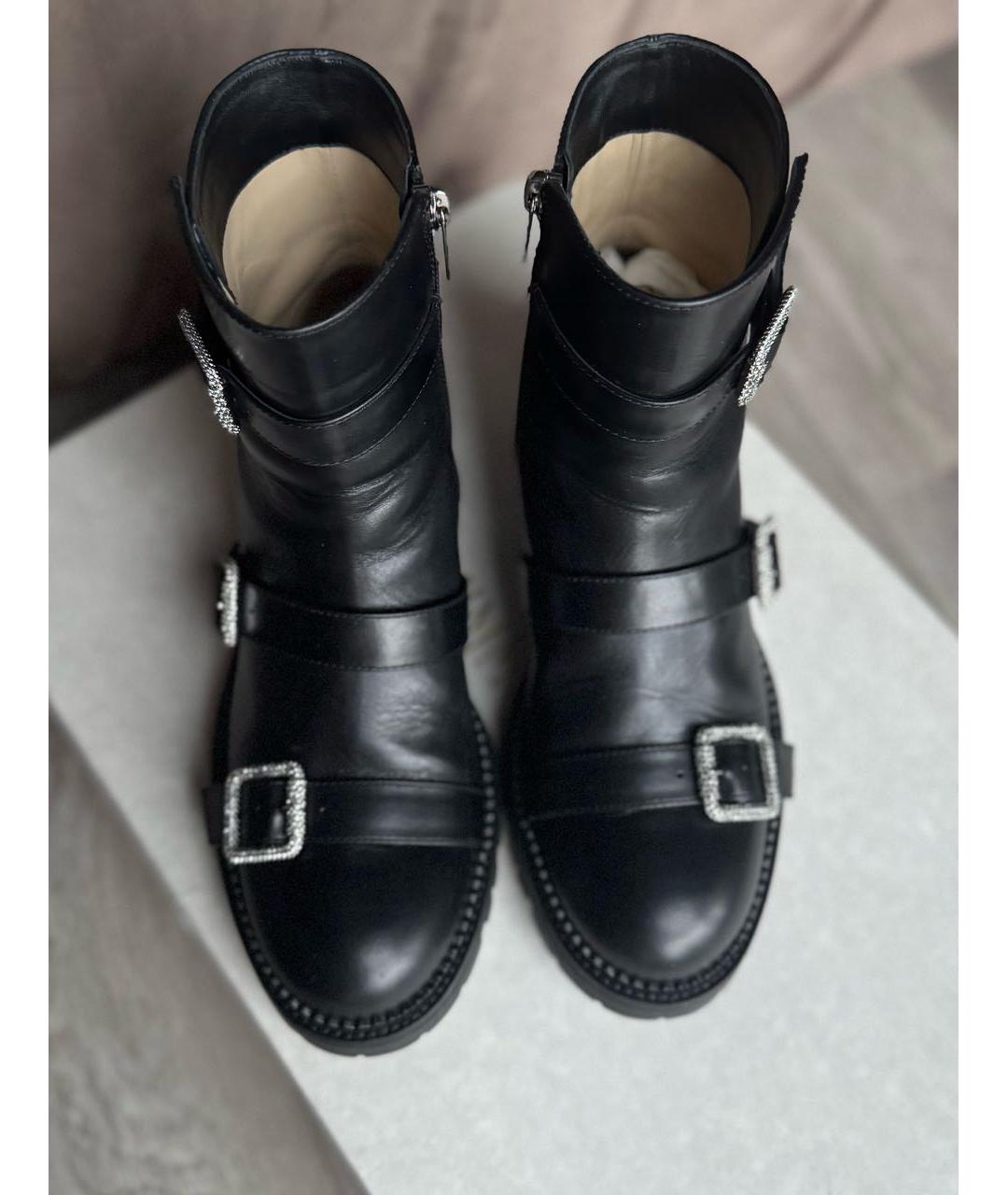 JIMMY CHOO Черные кожаные ботинки, фото 5