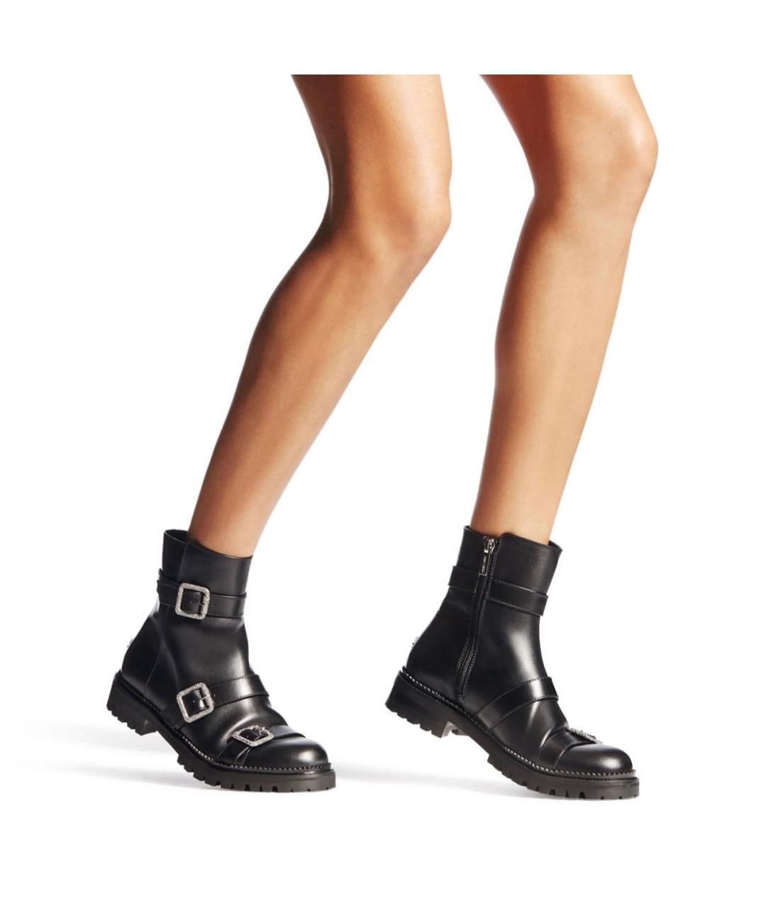 JIMMY CHOO Черные кожаные ботинки, фото 2