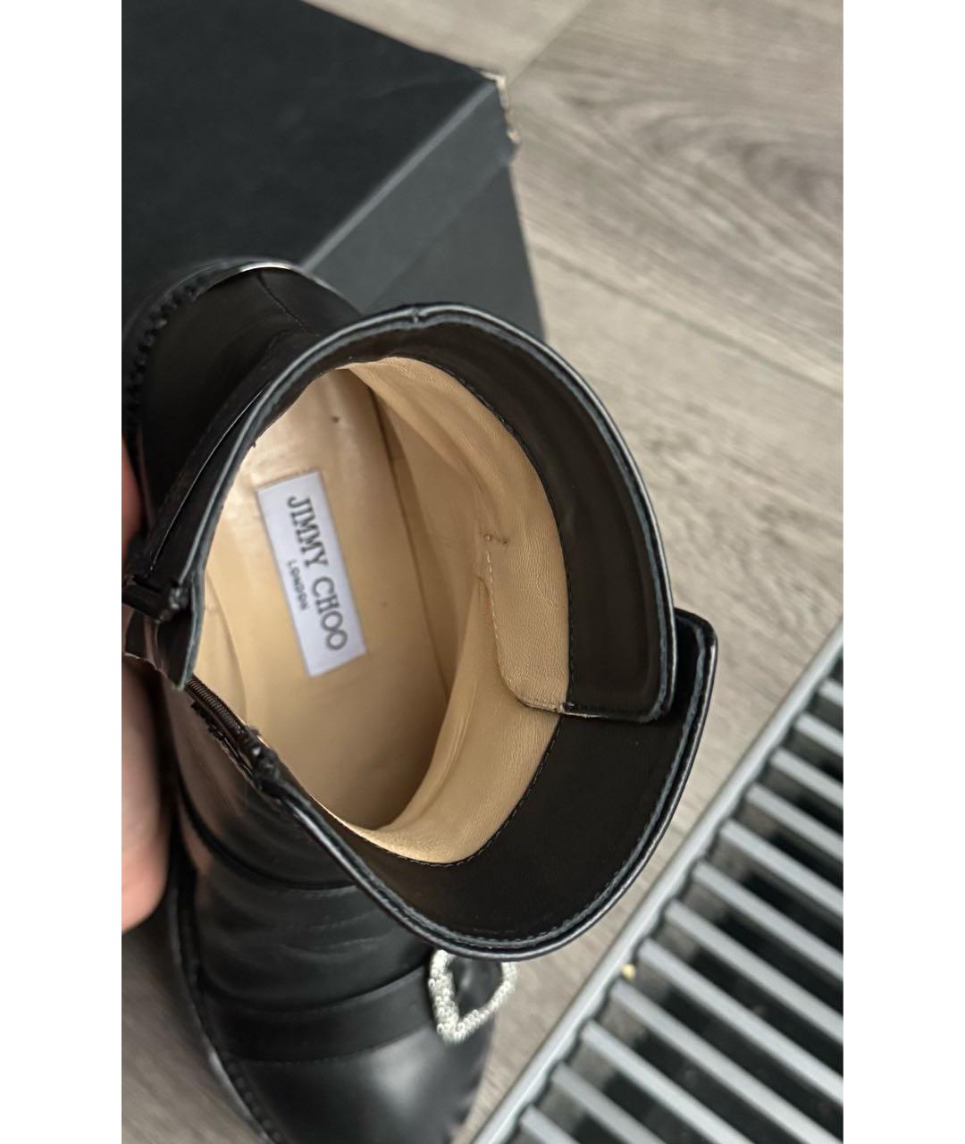 JIMMY CHOO Черные кожаные ботинки, фото 8