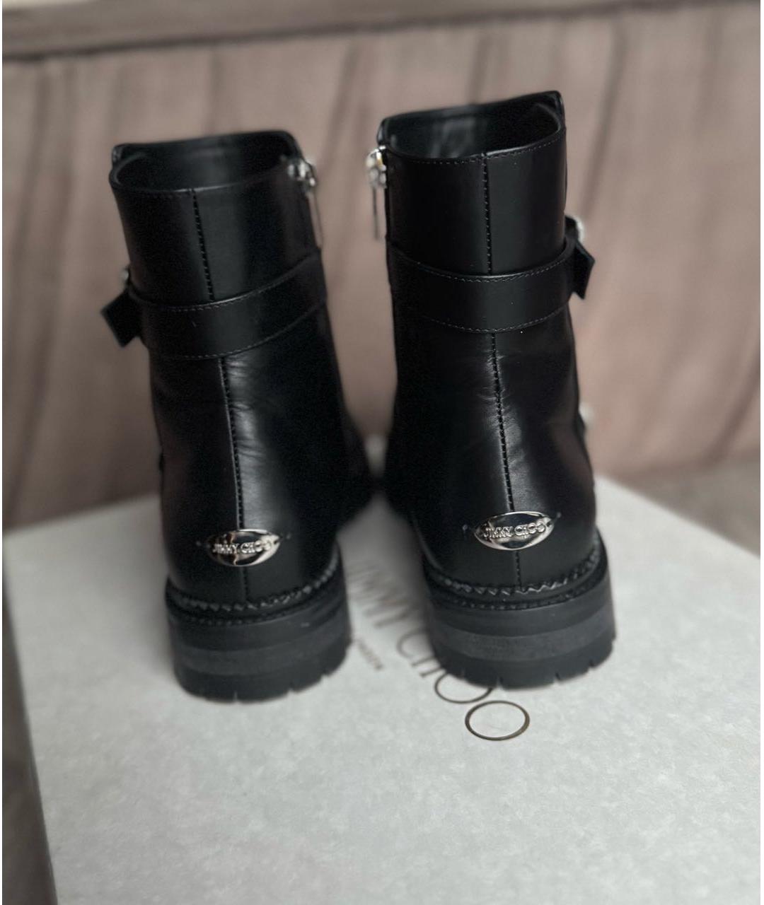 JIMMY CHOO Черные кожаные ботинки, фото 6