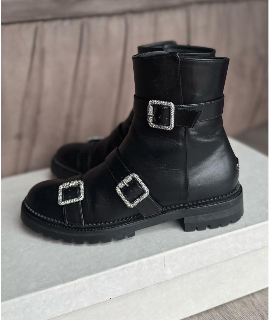 JIMMY CHOO Черные кожаные ботинки, фото 3