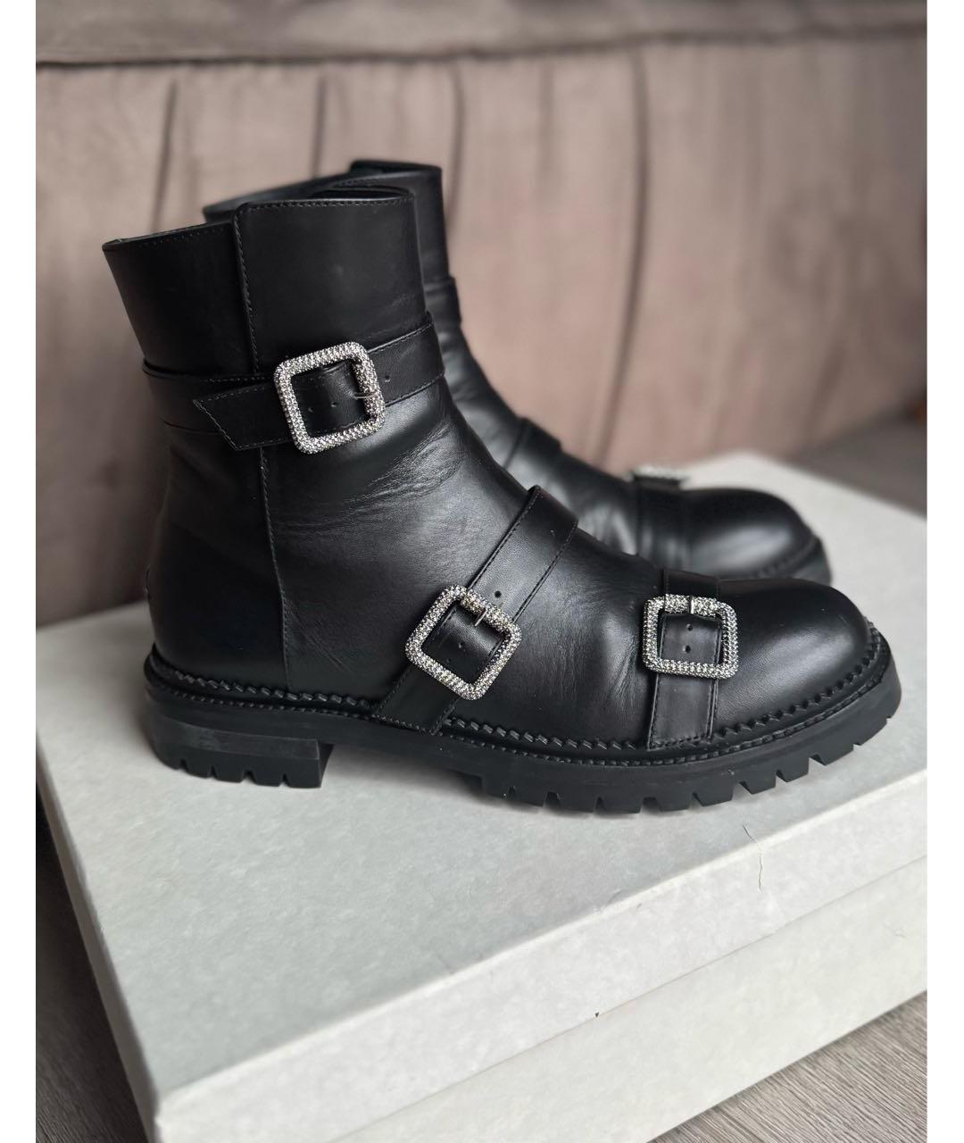 JIMMY CHOO Черные кожаные ботинки, фото 4