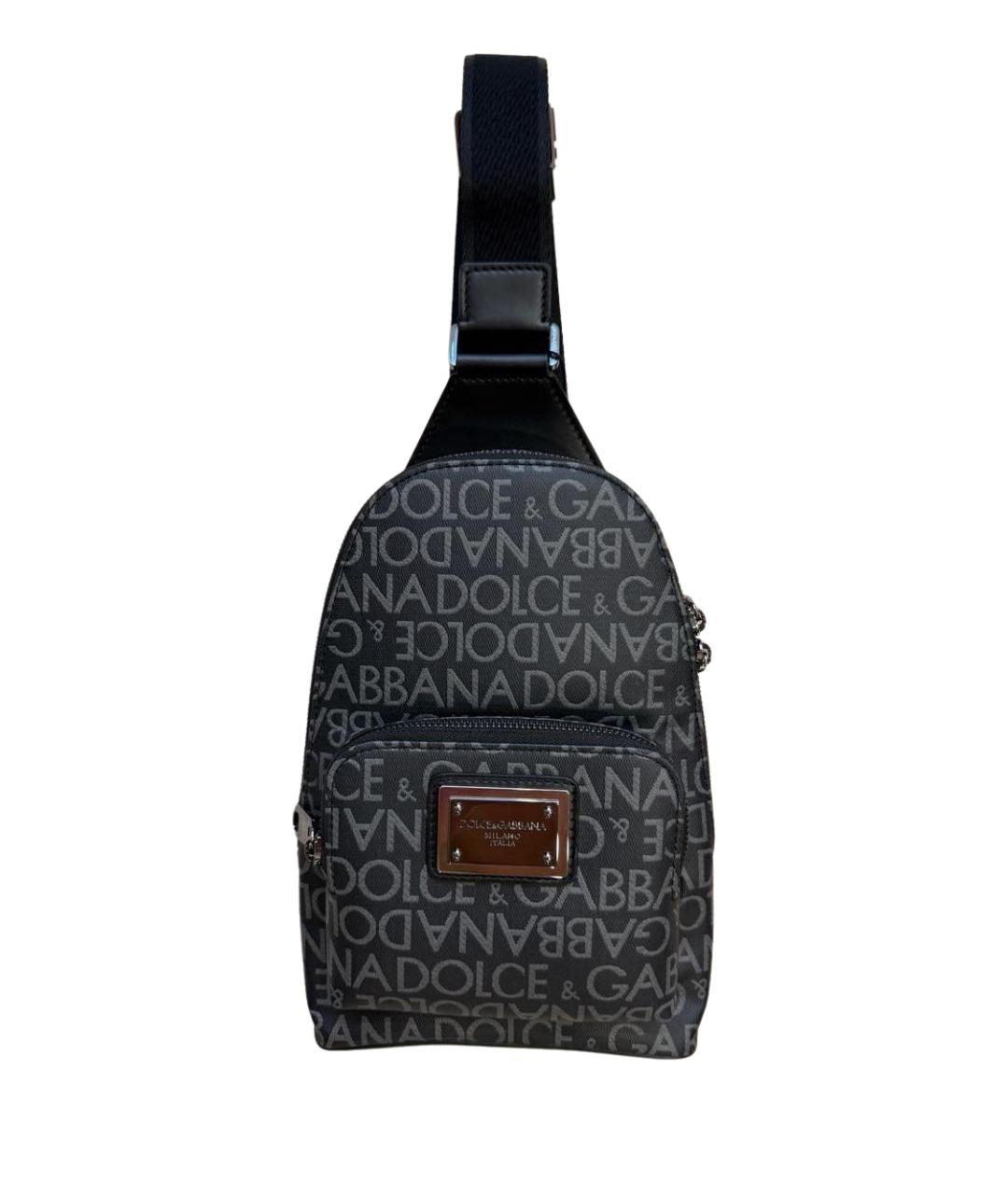 DOLCE&GABBANA Серая кожаная поясная сумка, фото 1