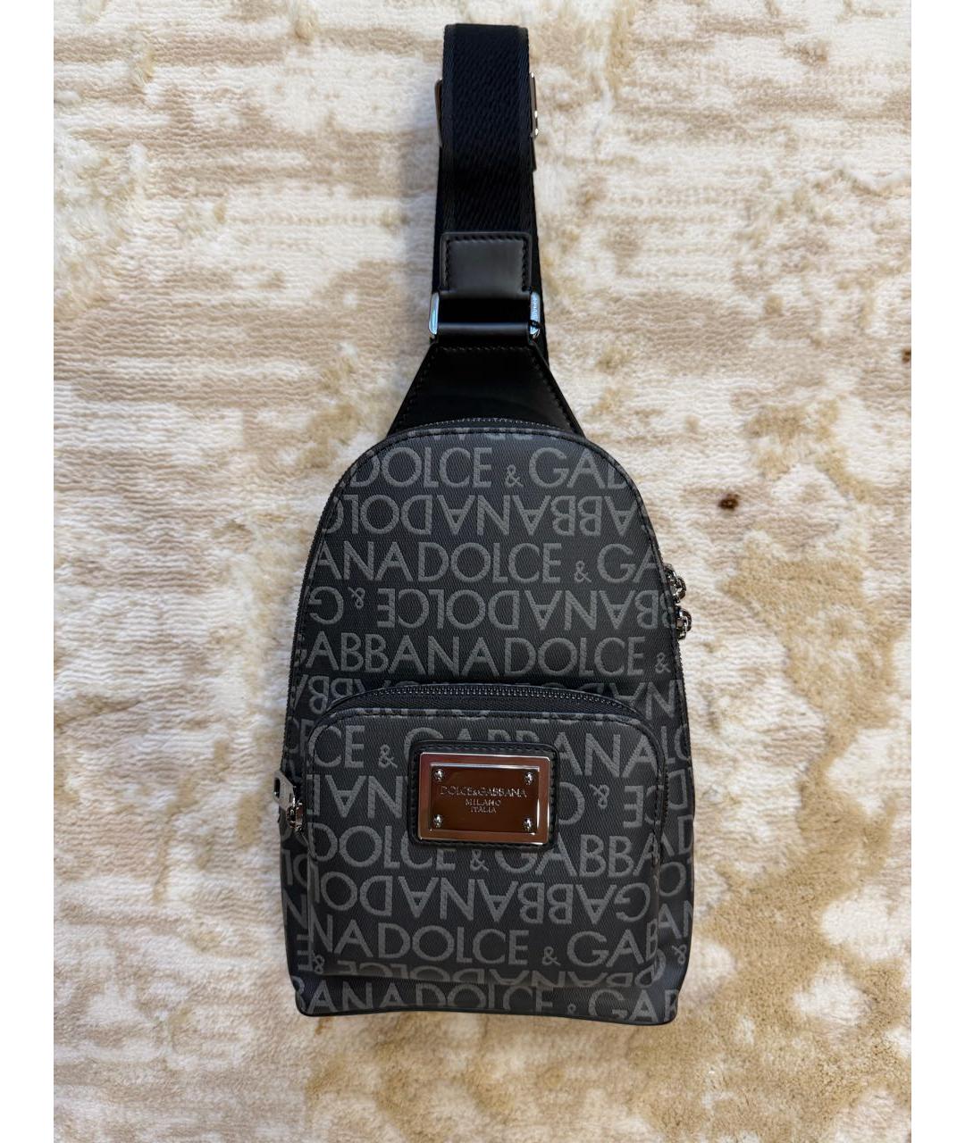 DOLCE&GABBANA Серая кожаная поясная сумка, фото 9