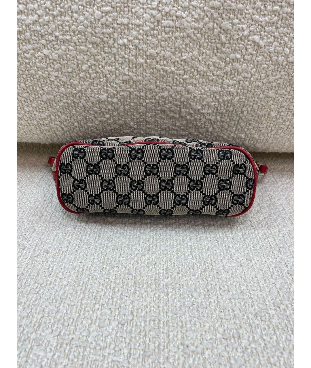 GUCCI Серая тканевая сумка с короткими ручками, фото 5