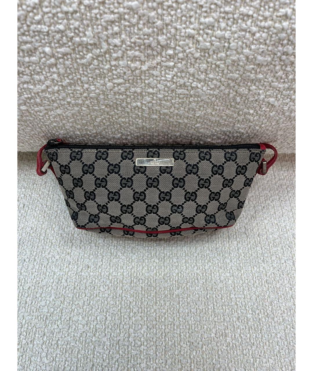 GUCCI Серая тканевая сумка с короткими ручками, фото 7