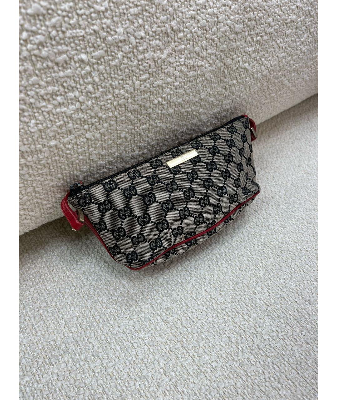 GUCCI Серая тканевая сумка с короткими ручками, фото 2