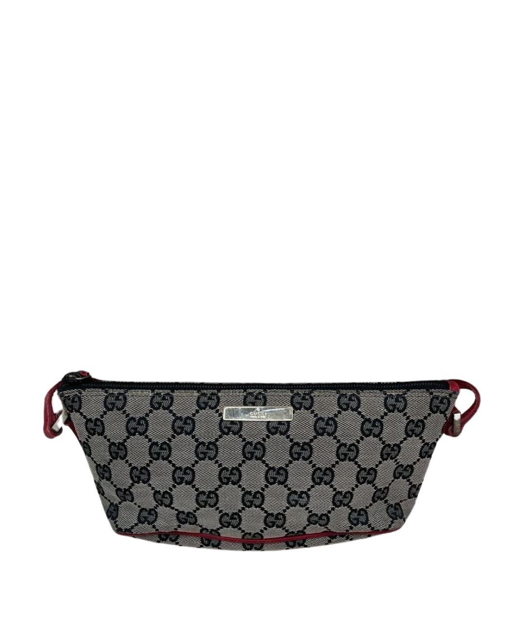 GUCCI Серая тканевая сумка с короткими ручками, фото 1