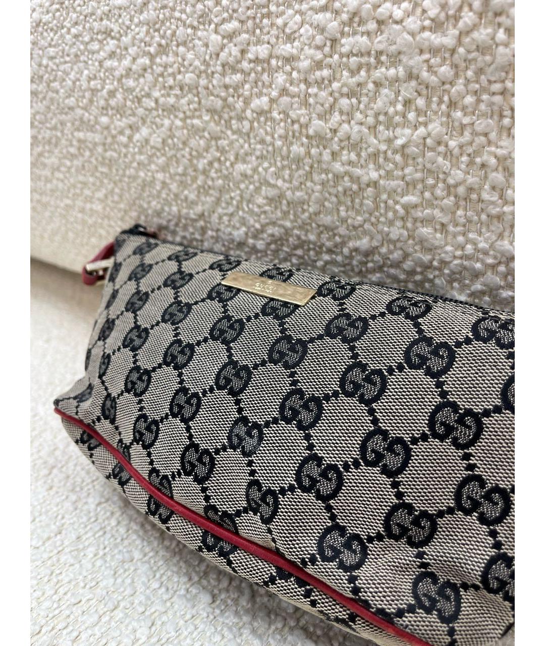 GUCCI Серая тканевая сумка с короткими ручками, фото 6