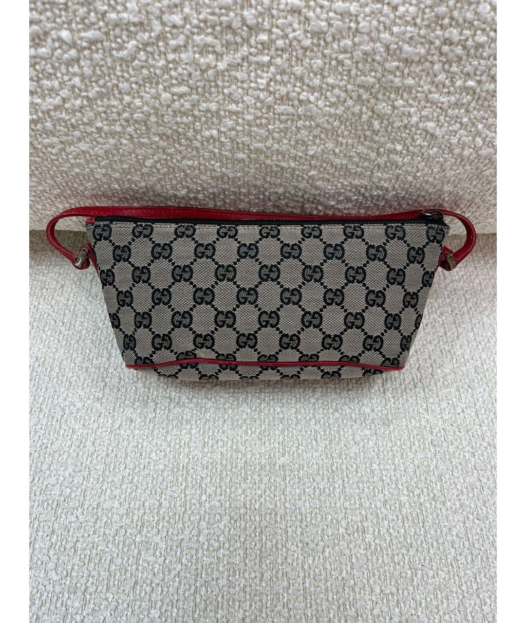 GUCCI Серая тканевая сумка с короткими ручками, фото 3