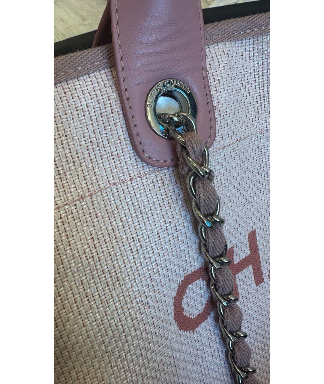 CHANEL Розовая тканевая сумка с короткими ручками, фото 3