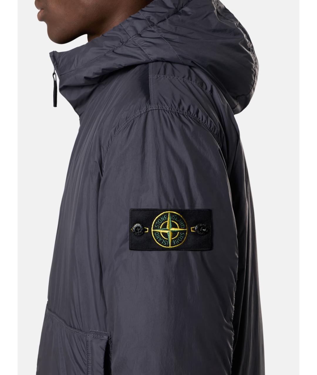 STONE ISLAND Темно-синяя синтетическая куртка, фото 3