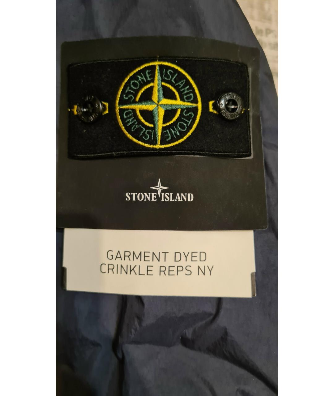 STONE ISLAND Темно-синяя синтетическая куртка, фото 6
