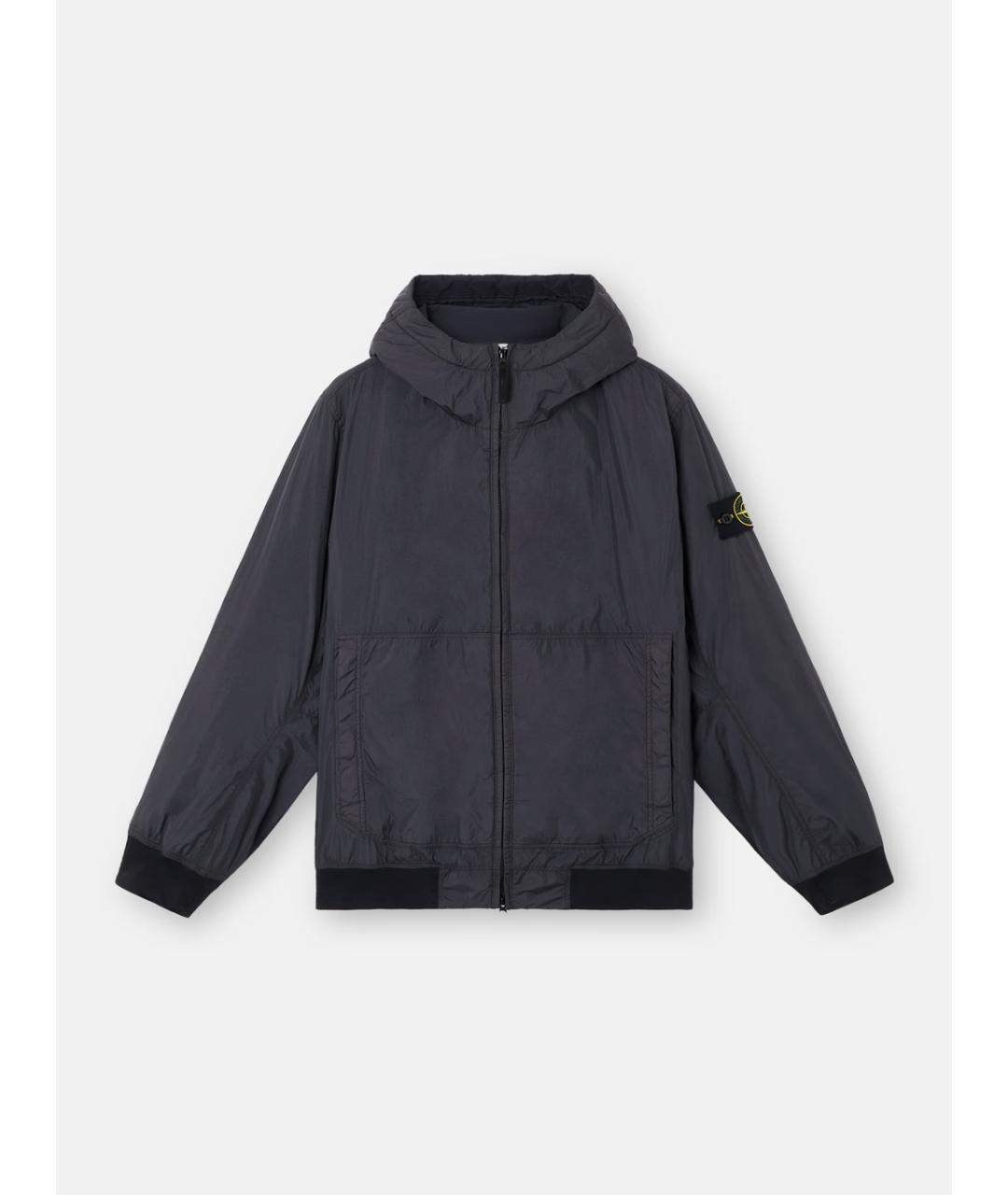 STONE ISLAND Темно-синяя синтетическая куртка, фото 10