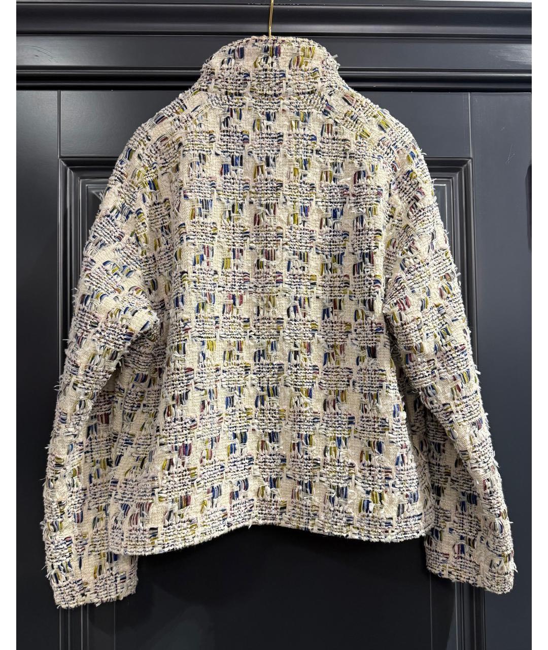 CHANEL Белый хлопковый жакет/пиджак, фото 2