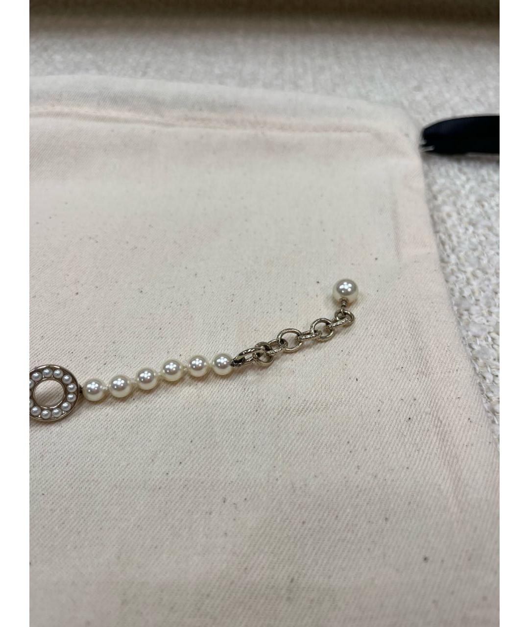 CHANEL Белый металлический браслет, фото 5