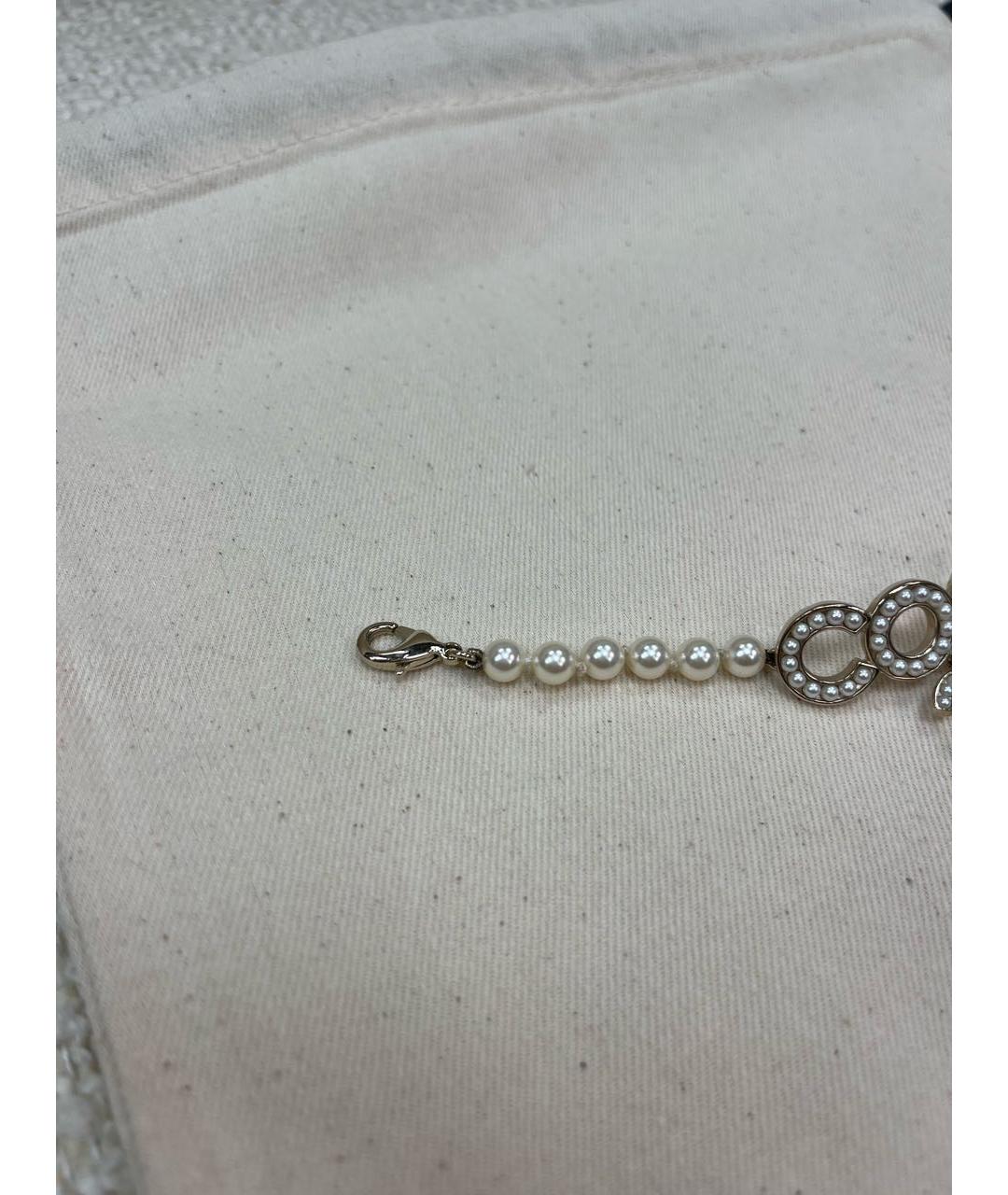 CHANEL Белый металлический браслет, фото 6