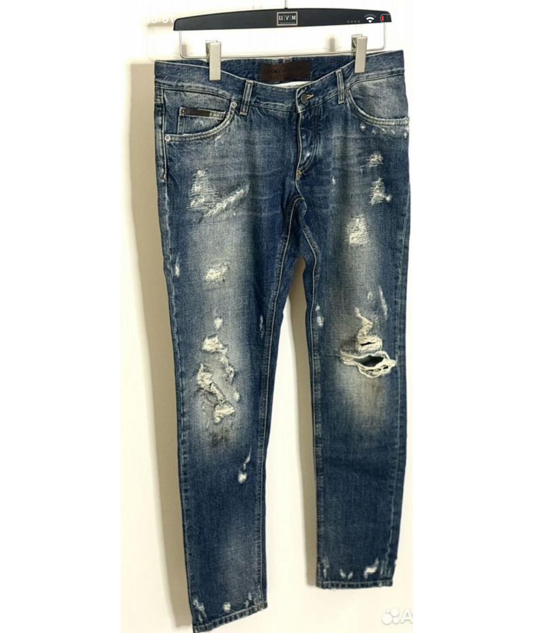 DOLCE&GABBANA Темно-синие хлопковые джинсы скинни, фото 4