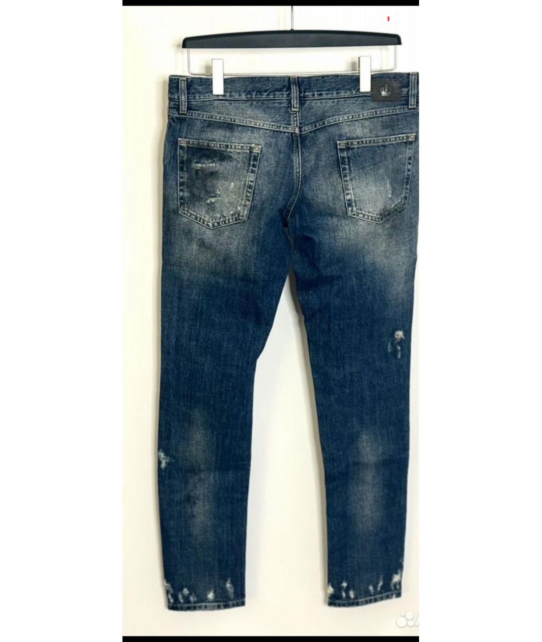 DOLCE&GABBANA Темно-синие хлопковые джинсы скинни, фото 2