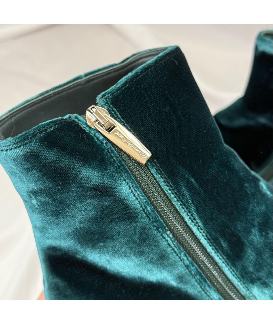 GIANVITO ROSSI Зеленые бархатные ботильоны, фото 7