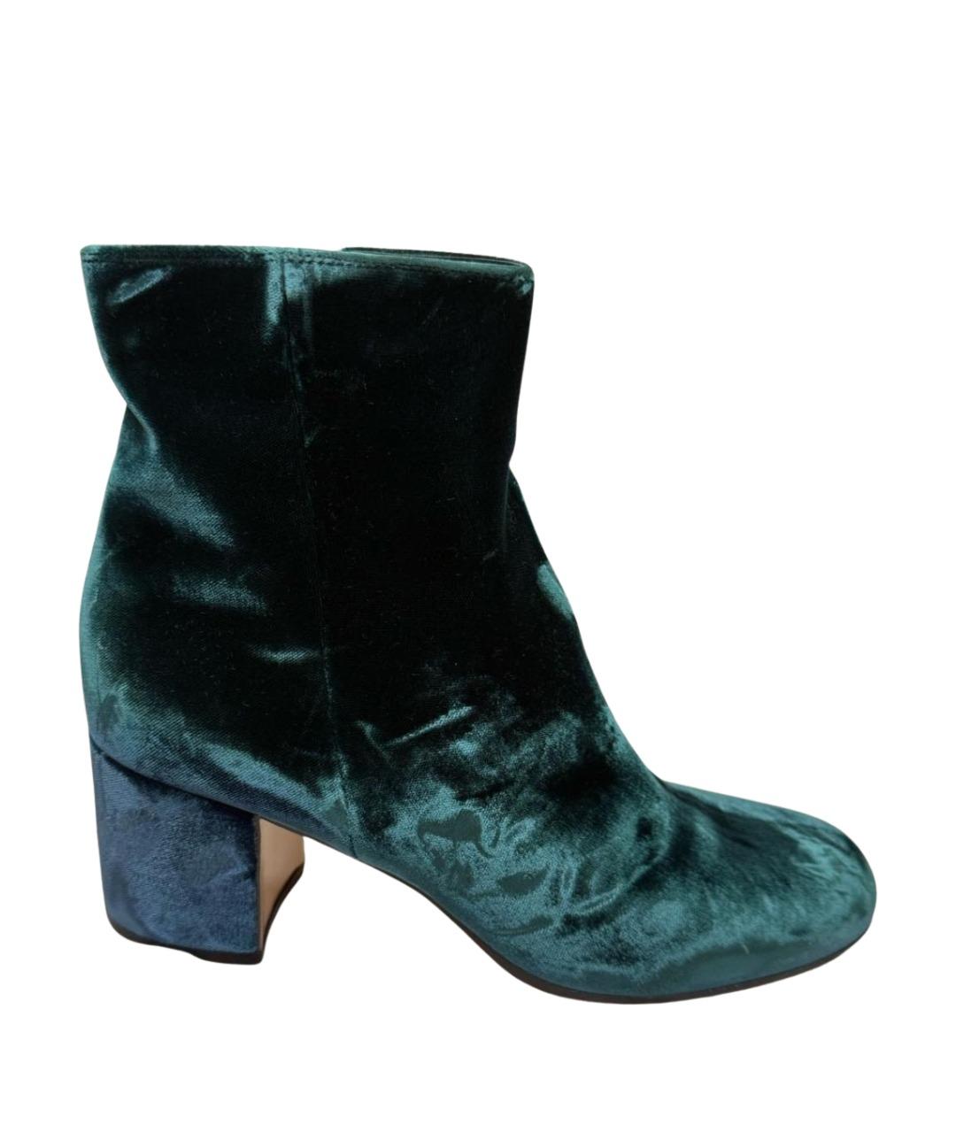 GIANVITO ROSSI Зеленые бархатные ботильоны, фото 1