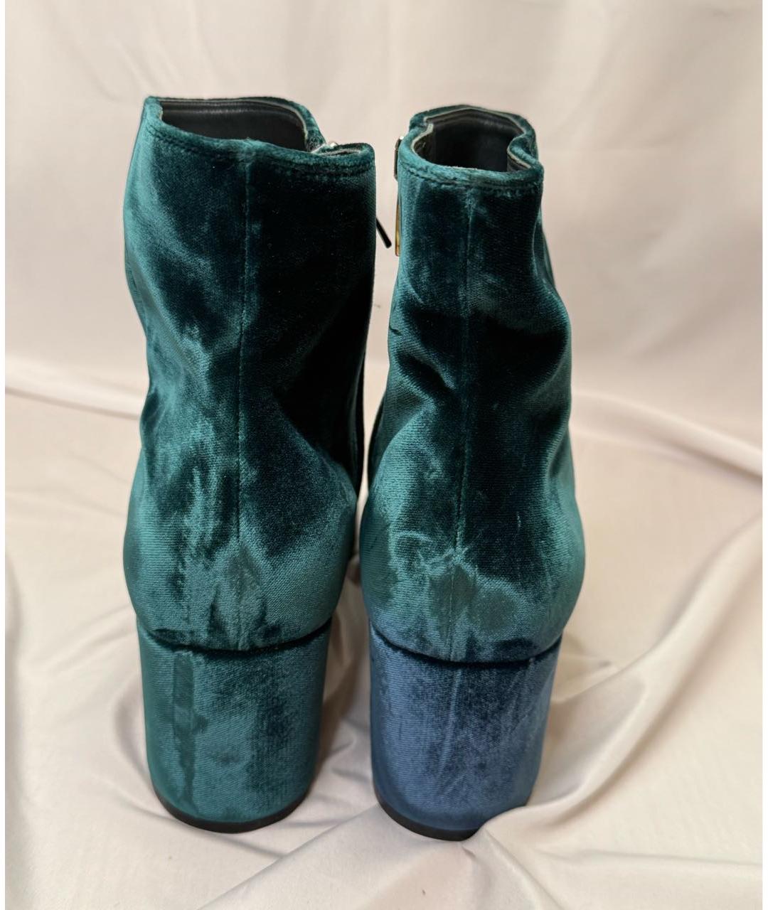 GIANVITO ROSSI Зеленые бархатные ботильоны, фото 3