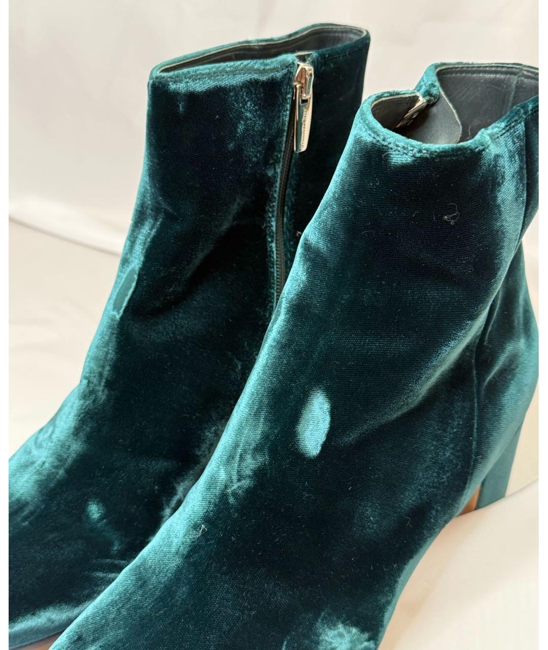GIANVITO ROSSI Зеленые бархатные ботильоны, фото 5