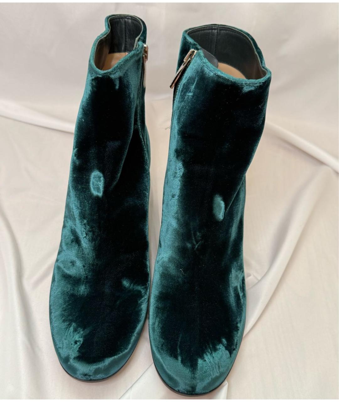 GIANVITO ROSSI Зеленые бархатные ботильоны, фото 2