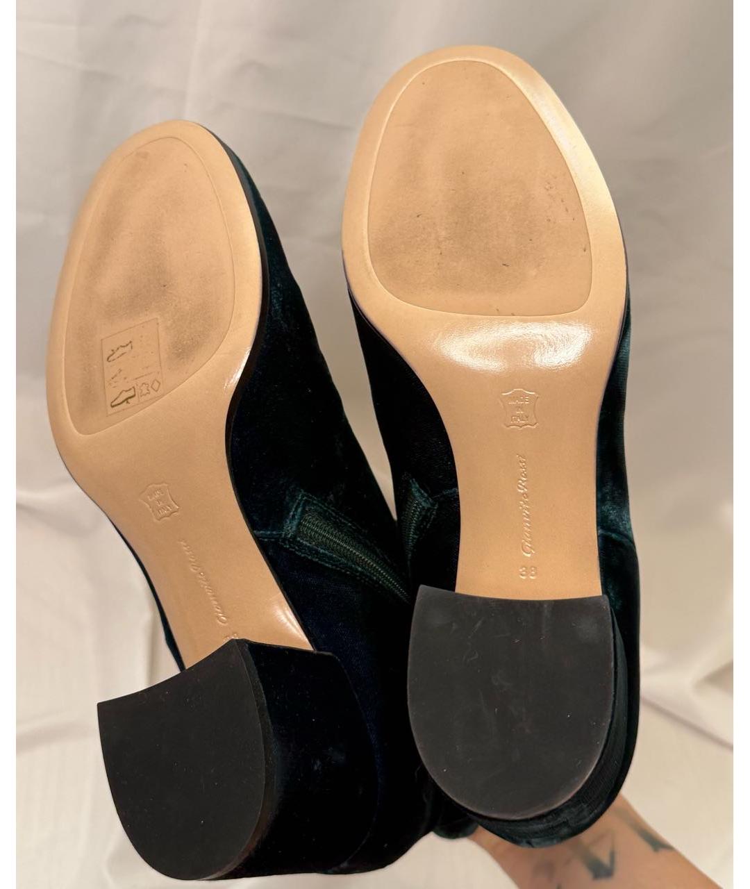 GIANVITO ROSSI Зеленые бархатные ботильоны, фото 8