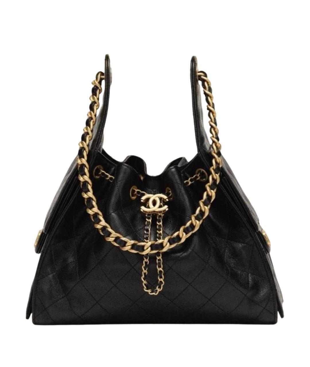 CHANEL Черная кожаная сумка тоут, фото 1