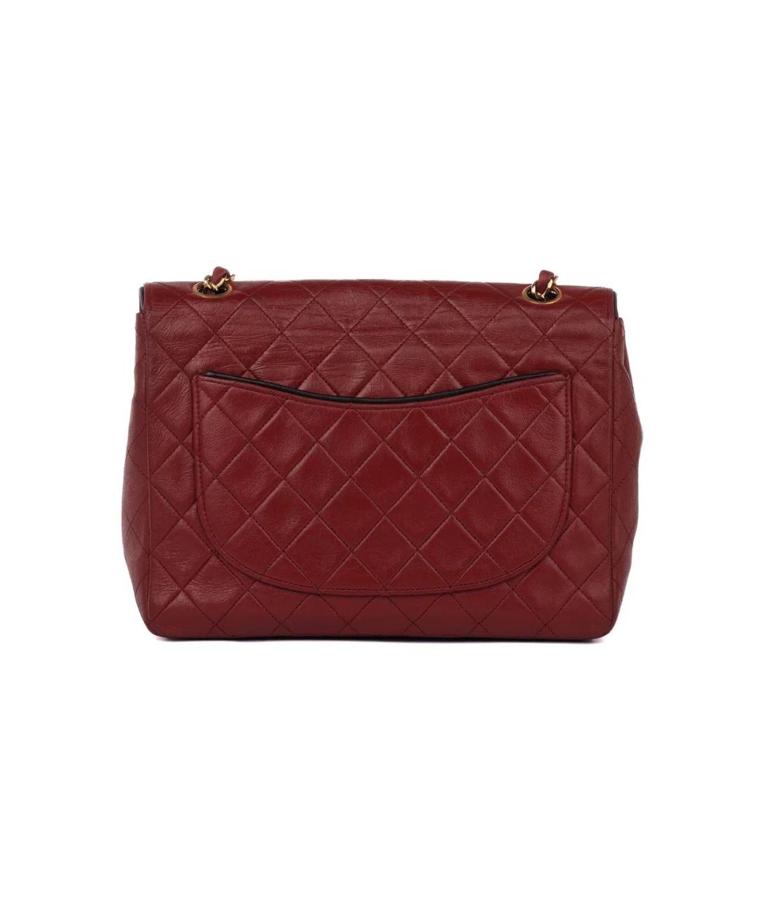 CHANEL Бордовая кожаная сумка через плечо, фото 4