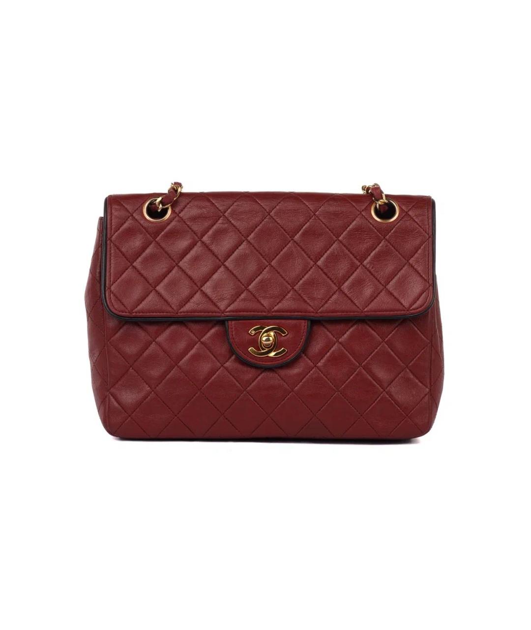 CHANEL Бордовая кожаная сумка через плечо, фото 2