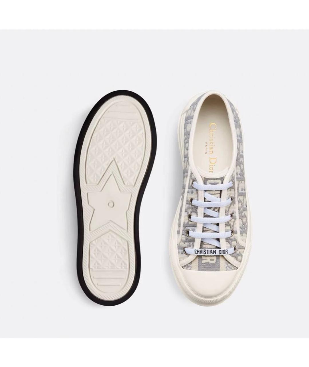 CHRISTIAN DIOR Серые текстильные кроссовки, фото 5