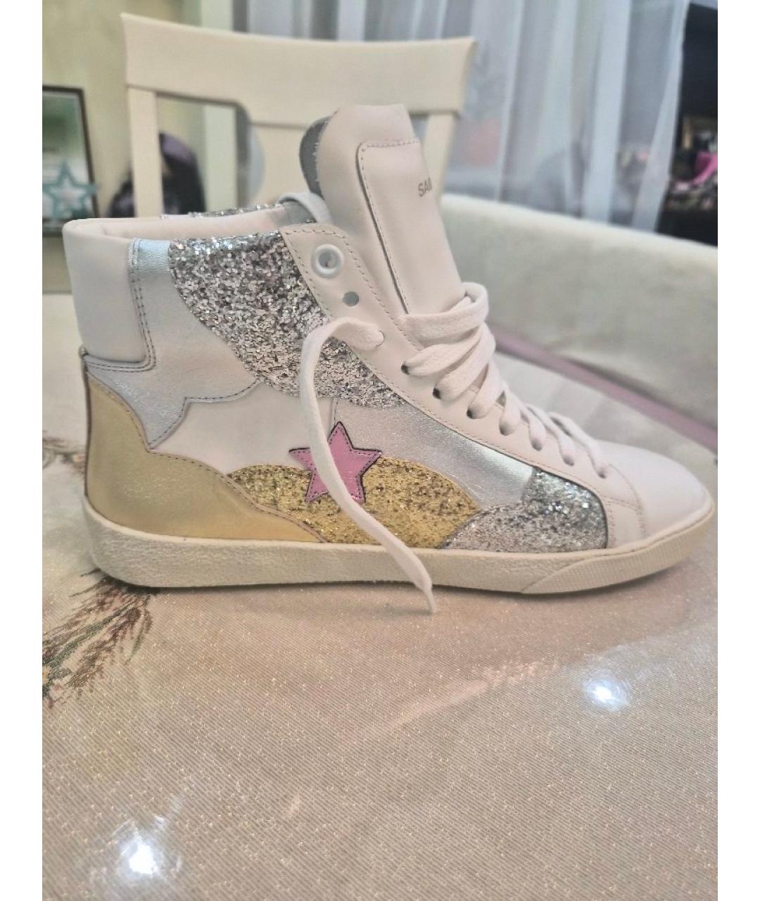 SAINT LAURENT Белые кожаные кеды, фото 5