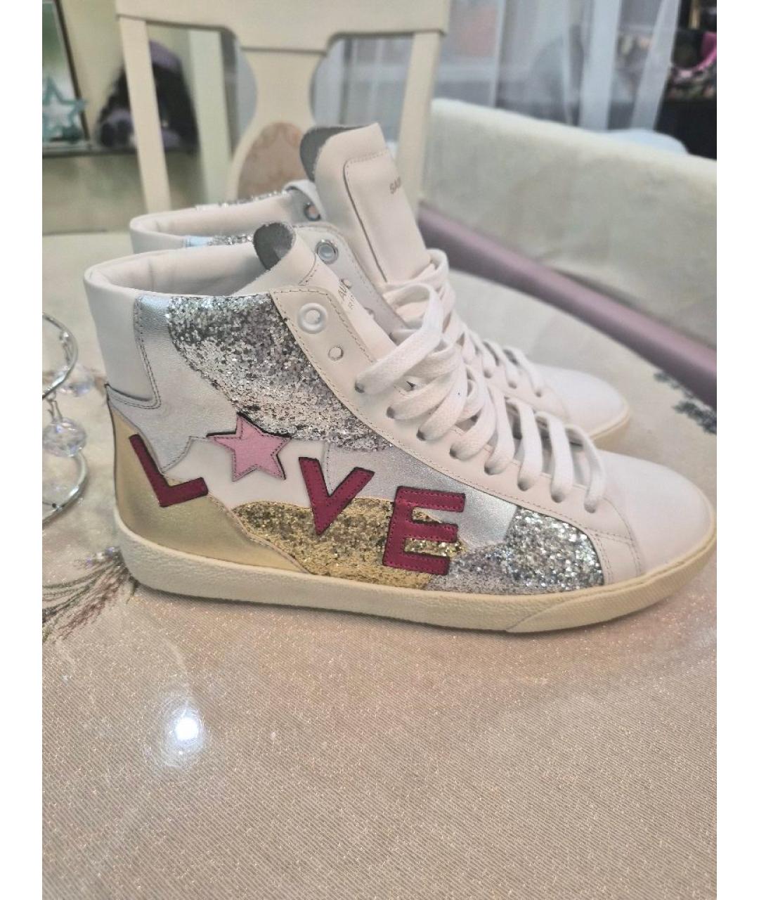 SAINT LAURENT Белые кожаные кеды, фото 7