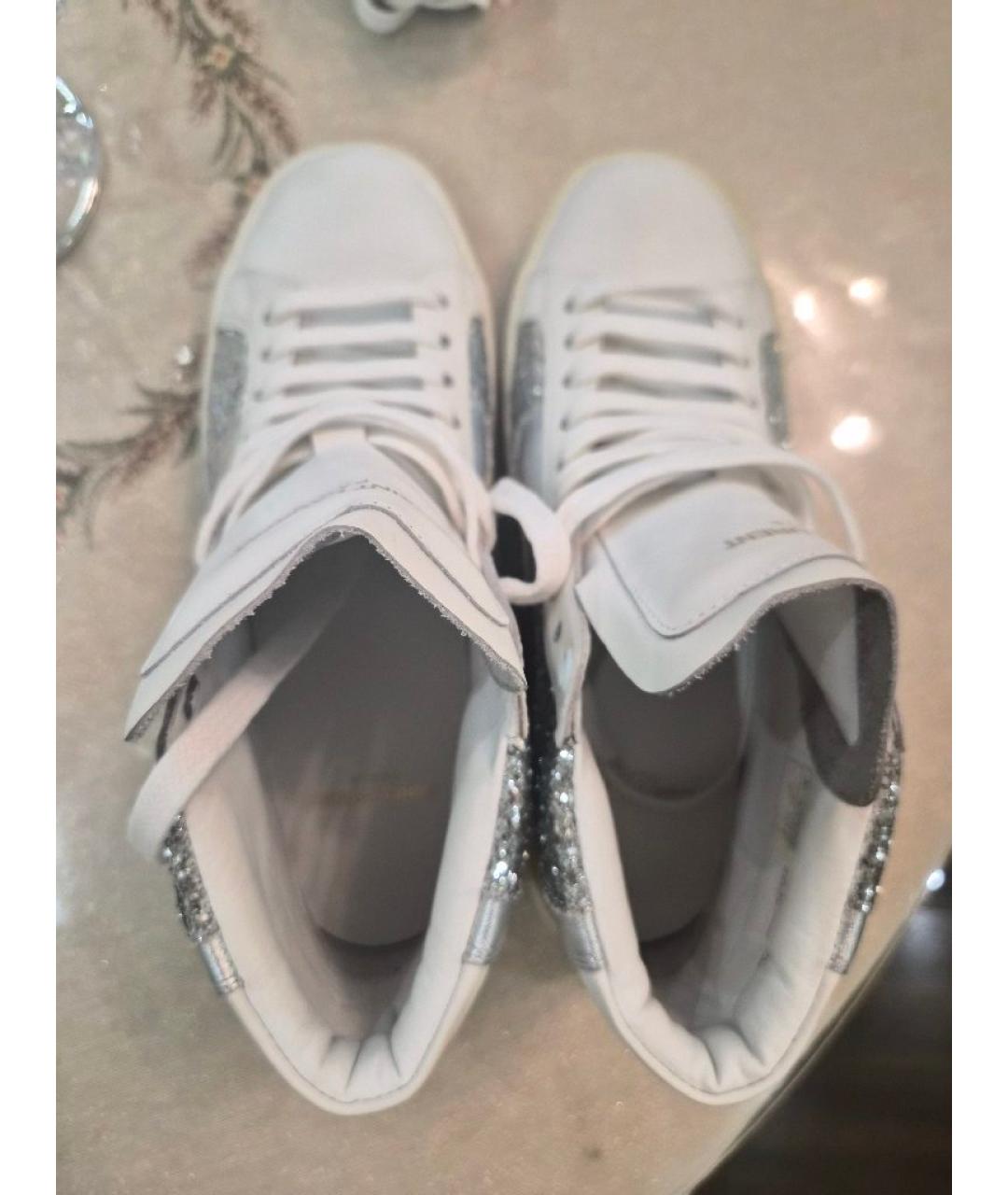 SAINT LAURENT Белые кожаные кеды, фото 3