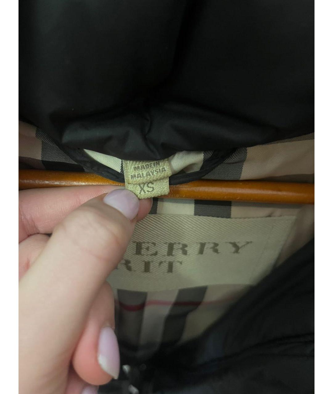 BURBERRY Черный полиэстеровый пуховик, фото 4