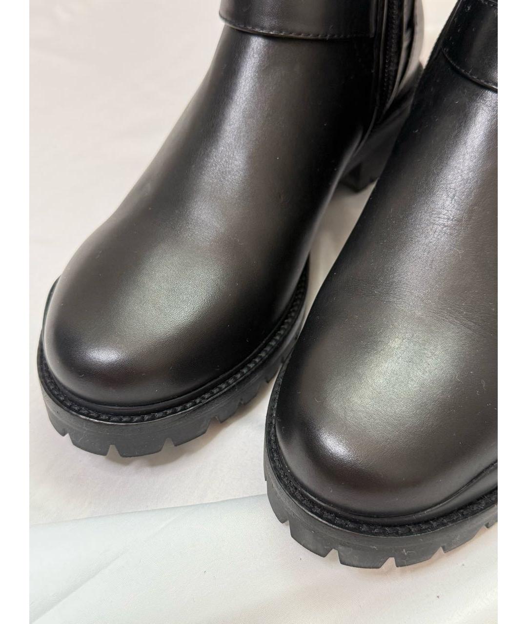 CHRISTIAN DIOR Черные кожаные полусапоги, фото 3