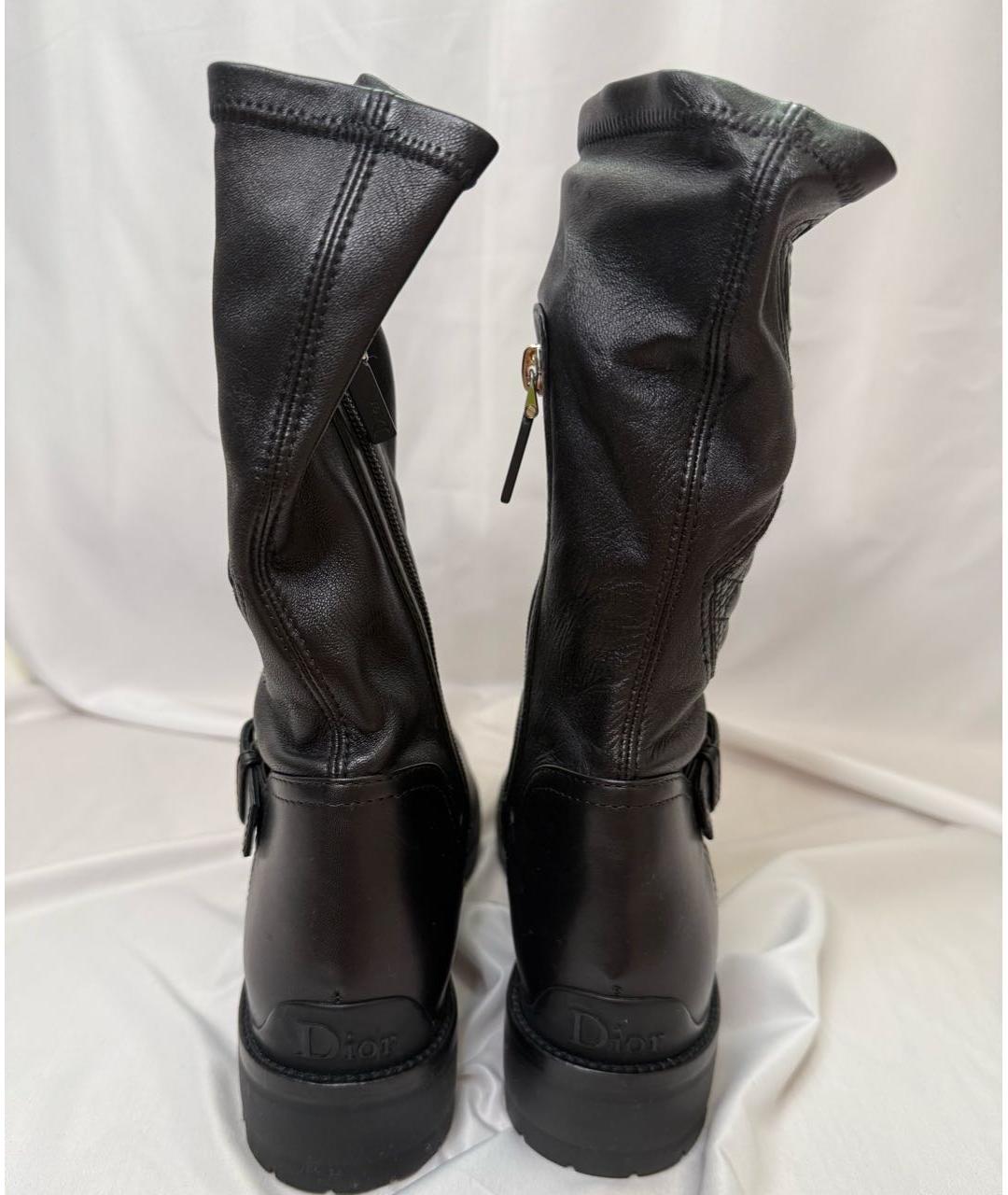 CHRISTIAN DIOR Черные кожаные полусапоги, фото 5