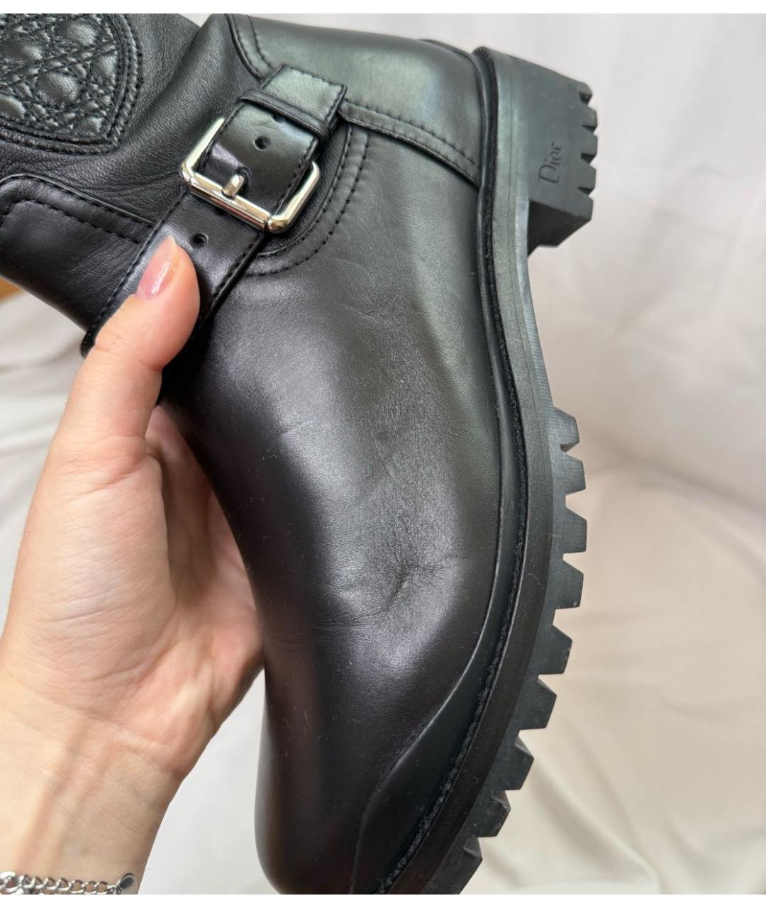 CHRISTIAN DIOR Черные кожаные полусапоги, фото 8