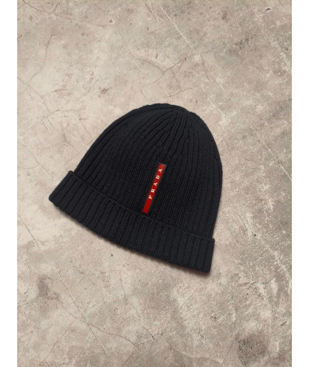 PRADA Темно-синяя шерстяная шапка, фото 5